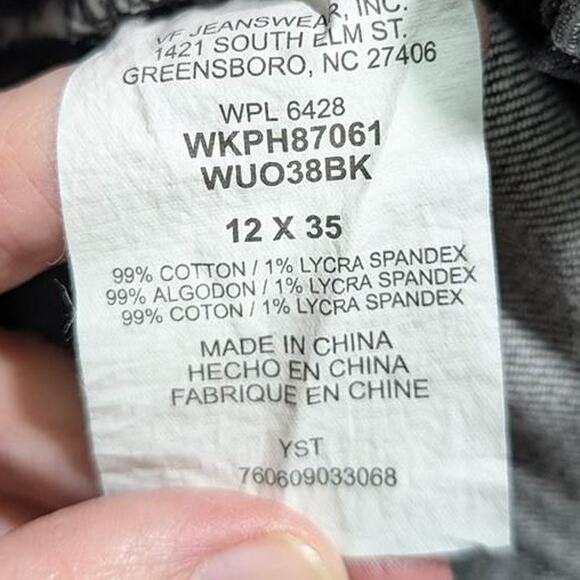 Aura by Wrangler Denim Maxi Skirt 12 X 35 Black Back Slit Western Modest Teacher - Picture 10 of 11